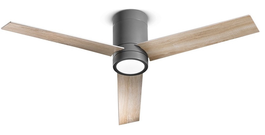 Ventilatore Ø 132 cm luce LED 3 pale in legno c/telecomando 6 velocità